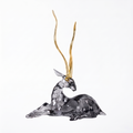 Black & Gold Sitting Gazelle Sculpture
