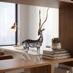 Black & Gold Standing Gazelle Sculpture Décor Statue
