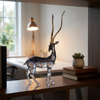 Black & Gold Standing Gazelle Sculpture Décor Statue