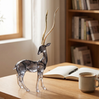Black & Gold Standing Gazelle Sculpture Décor Statue
