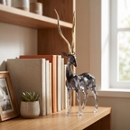 Black & Gold Standing Gazelle Sculpture Décor Statue