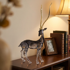 Black & Gold Standing Gazelle Sculpture Décor Statue