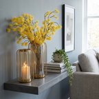 Gold Tone Wire Frame Glass Vase & Candle Holder Set (Set of 2)