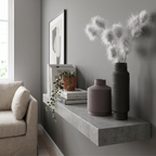 Matte Ceramic Vase Set in Charcoal & Mauve-Grey (Set of 2)
