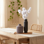 Matte Ceramic Vase Set in Charcoal & Mauve-Grey (Set of 2)