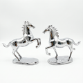 Elegant Silver Chrome Horses Decorative Pieces