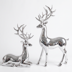 Silver Deer Statues Decorative Pieces