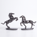 Elegant Black Chrome Horses Decorative Piece