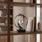 Interwoven Swirl With Central Glass Orb Decorative Piece