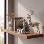 Silver Deer Statues Decorative Pieces