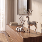 Silver Deer Statues Decorative Pieces