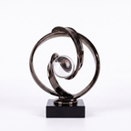 Interwoven Swirl With Central Glass Orb Decorative Piece