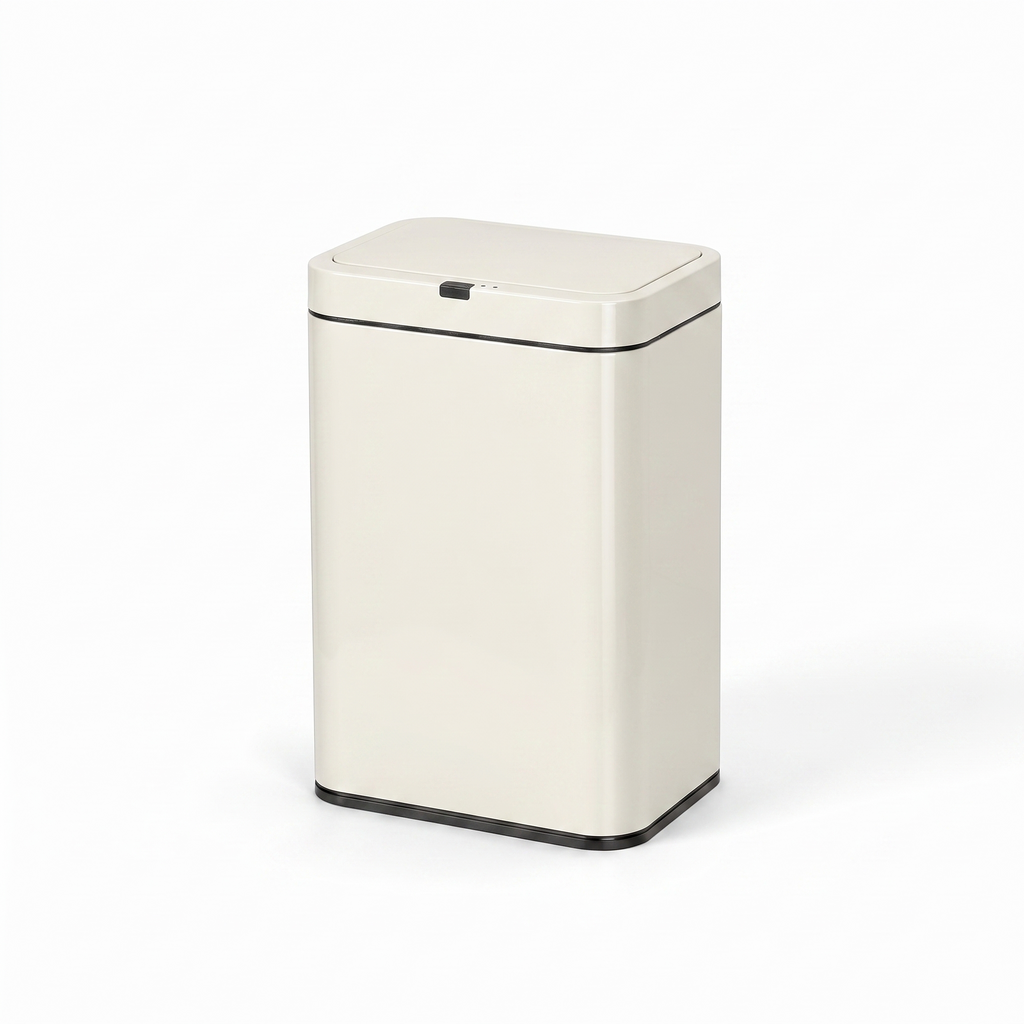 White touchless sensor rubbish bin 20L with matte finish for kitchen
